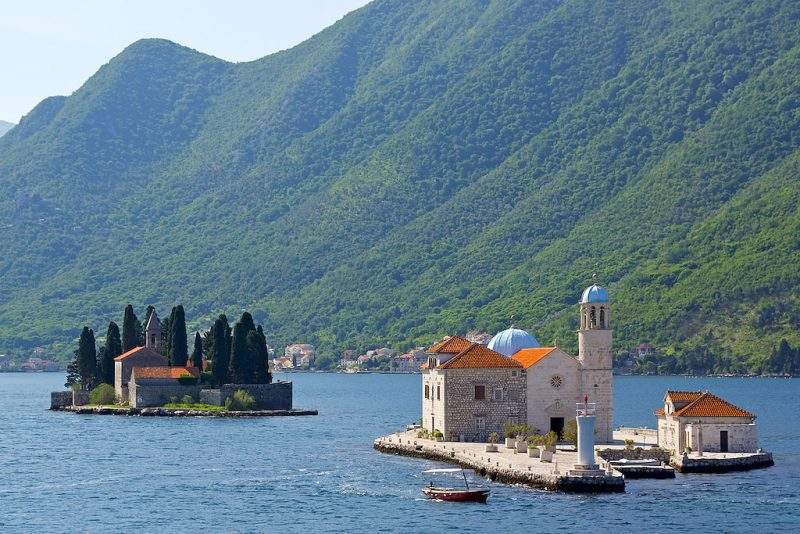 Bay of Kotor - Our Lady of the Rocks (right) and St. George Island (left)