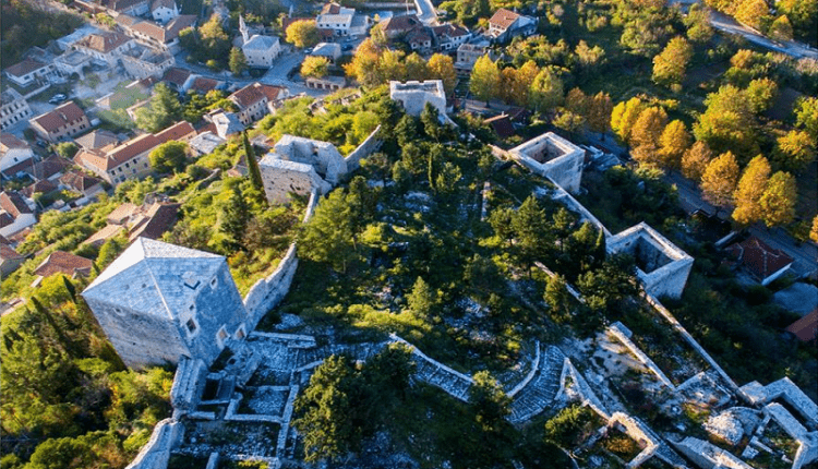 Stolac Old Fort Aerial View