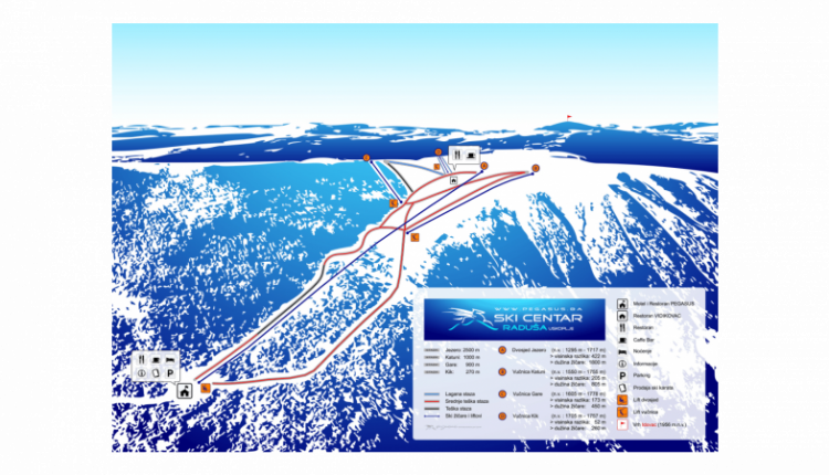 Raduša Ski Trails Map