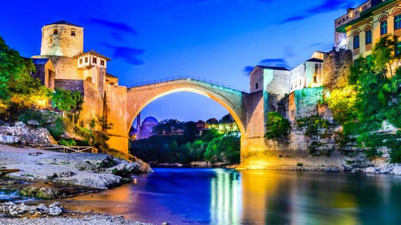 UNESCO Treasure - The old city of Mostar with its famous bridge